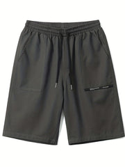 Men's Breathable Solid Shorts With Side Pockets