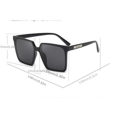 Oversized Square Sunglasses Clear Frame UV400