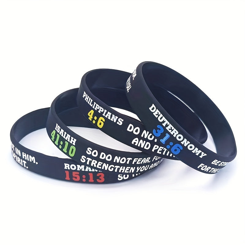 Bible Silicone Bracelet Waterproof Wristband Inspirational Religious Jewelry