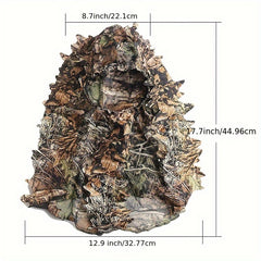 Camouflage Leafy 3D Face Mask Hood for Camping Fishing