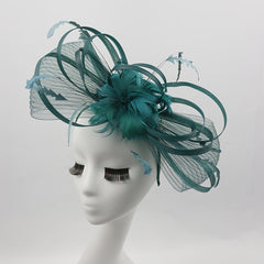 Bohemian Floral Bridal Headpiece with Ribbon Band - Vintage Style Hair Clip