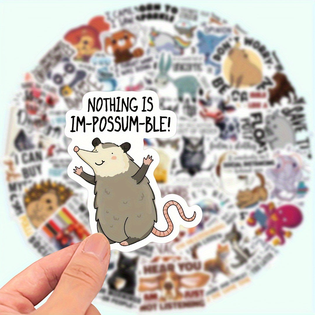 50 Funny Animal Quotes Stickers for Laptops and Water Bottles