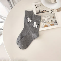 6 Pairs Cartoon Alpaca Print Socks Women's Stockings & Hosiery