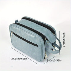 PU Leather Waterproof Toiletry Bag Travel Cosmetic Bag Portable Storage Bag