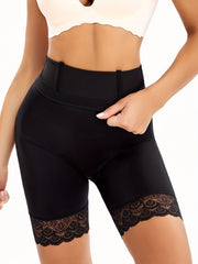 Lace Stitching Shaping Shorts High Waist Tummy Control