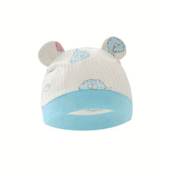 Cute Cartoon Print Thin Baby Fetal Cap for 0-3 Months