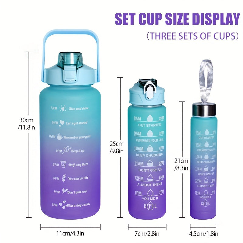 Motivational Water Bottle with Straw Leakproof Sports Cup
