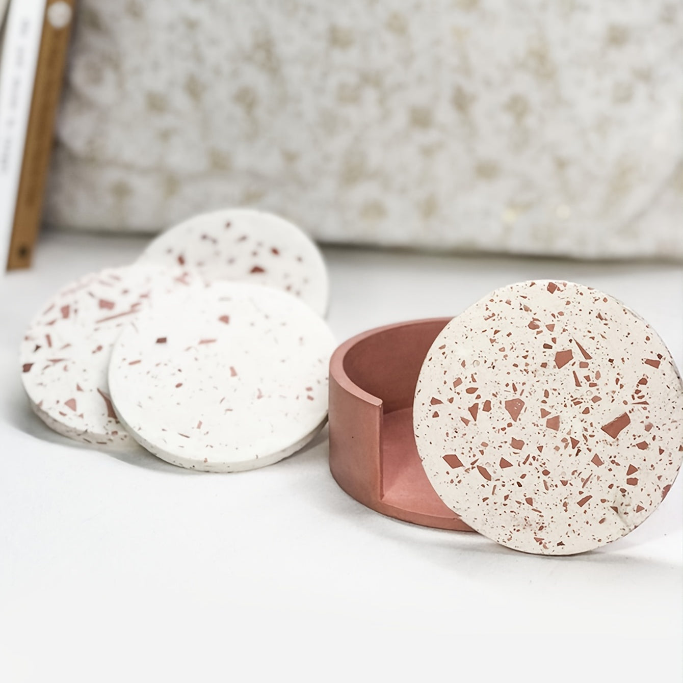 DIY Round Coaster Storage Box Silicone Mold Set