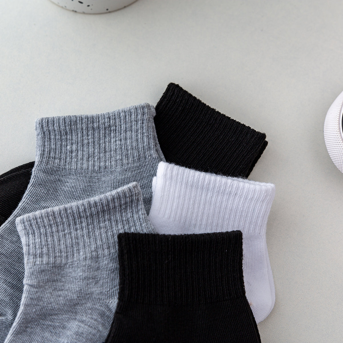 5 Boys Solid Cotton Socks