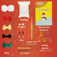 Christmas Snowman Crochet Kit for Beginners - Complete Set