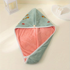 Colorful Palm Pattern Hair Drying Cap Water Absorbent Towel