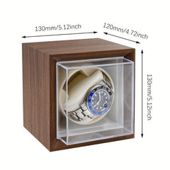 Single Wooden Watch Winder Box Quiet Motor USB