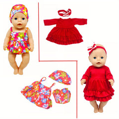 10 Sets of 14-16 Inch Baby Doll Clothes Dresses Headbands Accessories