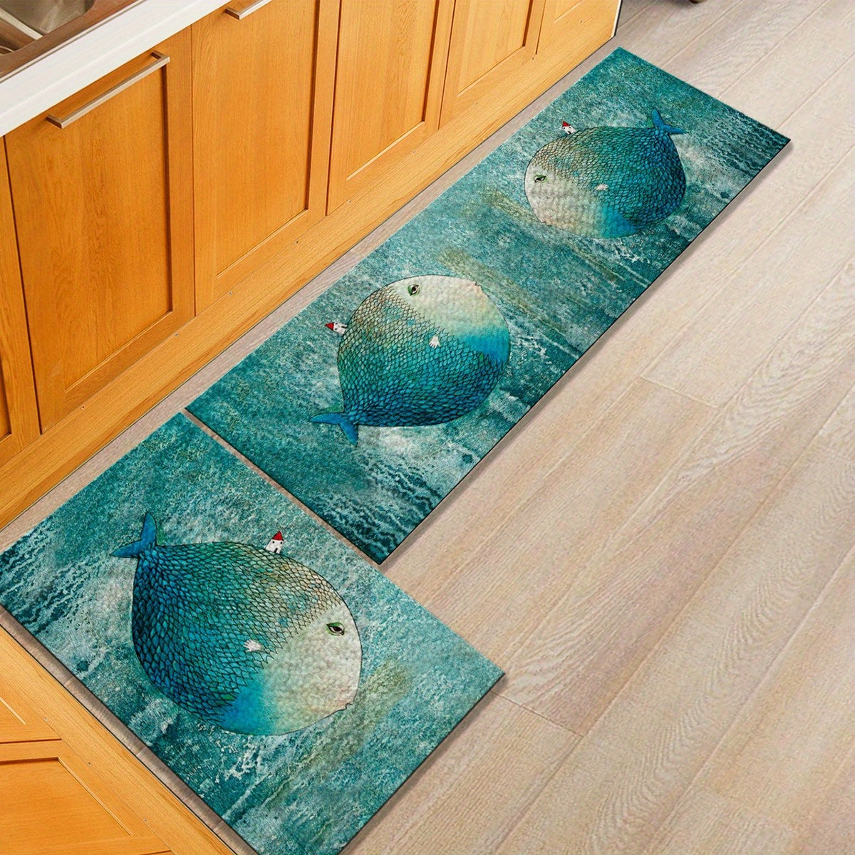 Soft Kitchen Rug Set Waterproof Non Slip Runner Bedside Carpet