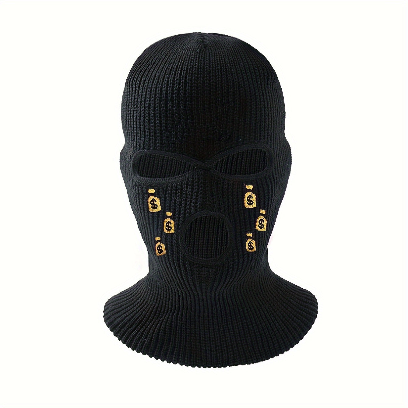 Breathable Embroidered Balaclava Hat Windproof Full Face Mask for Cycling Skiing