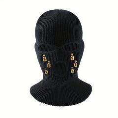 Breathable Embroidered Balaclava Hat Windproof Full Face Mask for Cycling Skiing