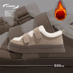 HUANQIU Winter Skate Shoes Fleece Lining Thermal Flats Low Casual Sneakers