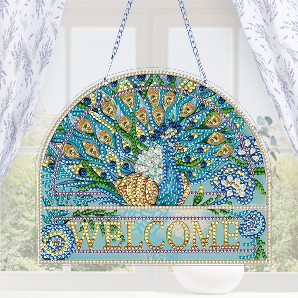 Peacock Pattern Diamond Painting Pendant for Beginner Kit