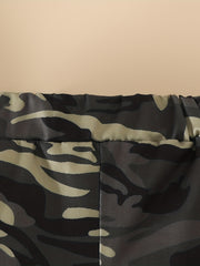Boys Camo Outfit Round Neck T shirt & Shorts Summer Clothing Set