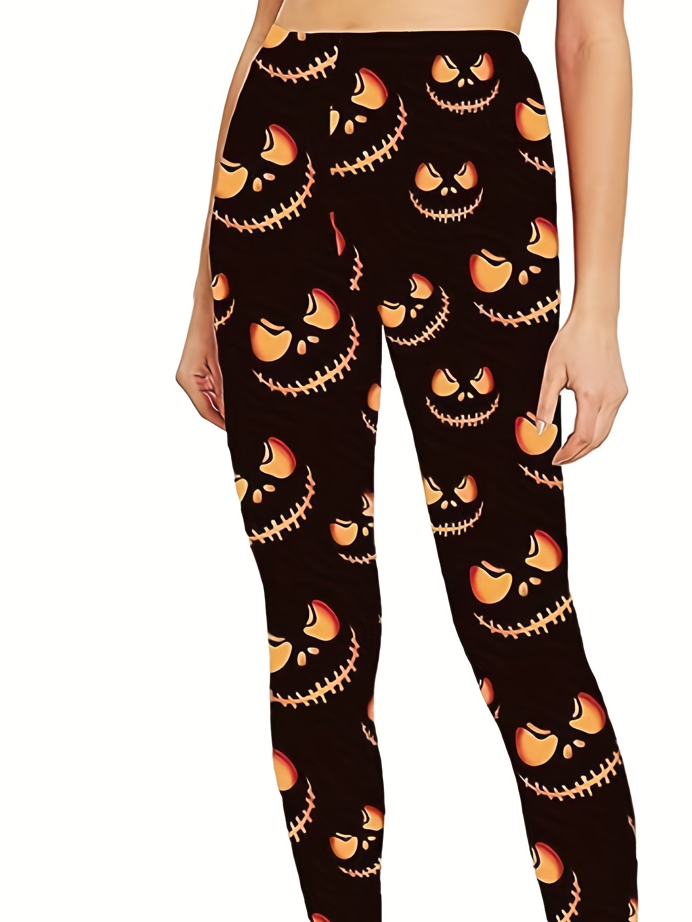 Gothic Skull Print High Stretch Leggings