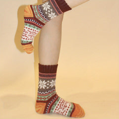 Ethnic Style Print Socks Women's Mid Tube Stockings