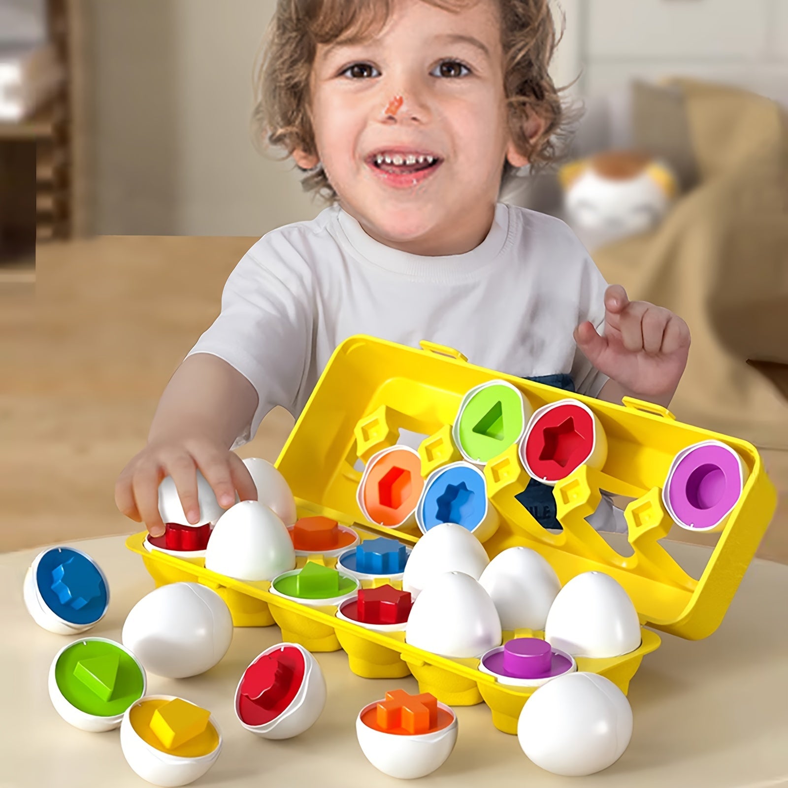 12pcs Easter Egg Sorting Set for Toddlers - Develop Fine Motor Skills