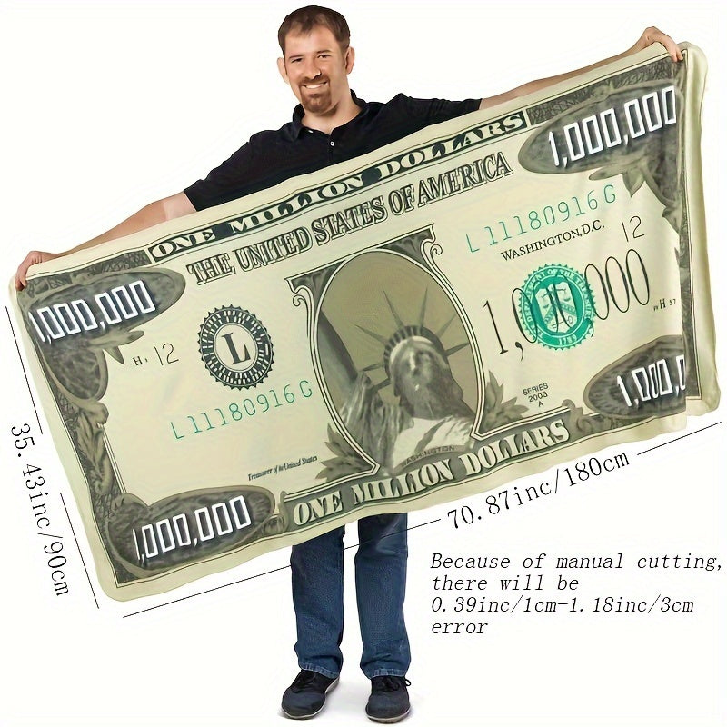 Funny Million Dollar Blanket Soft Warm Plush Christmas Birthday Gift
