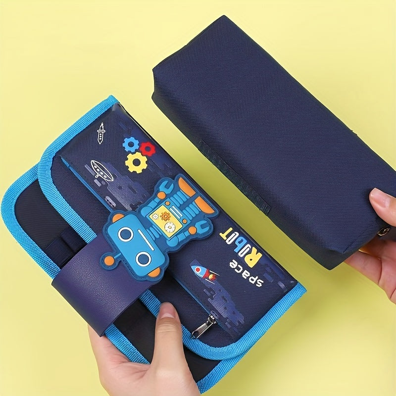 Large Capacity Detachable Pencil Case Cartoon Animal Design for Children