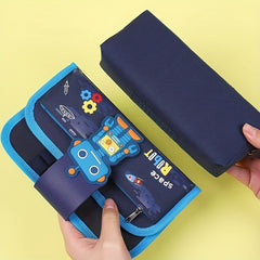 Large Capacity Detachable Pencil Case Cartoon Animal Design for Children