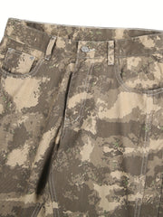 Camouflage Wide Leg Jeans Men's Casual Print Denim Pants
