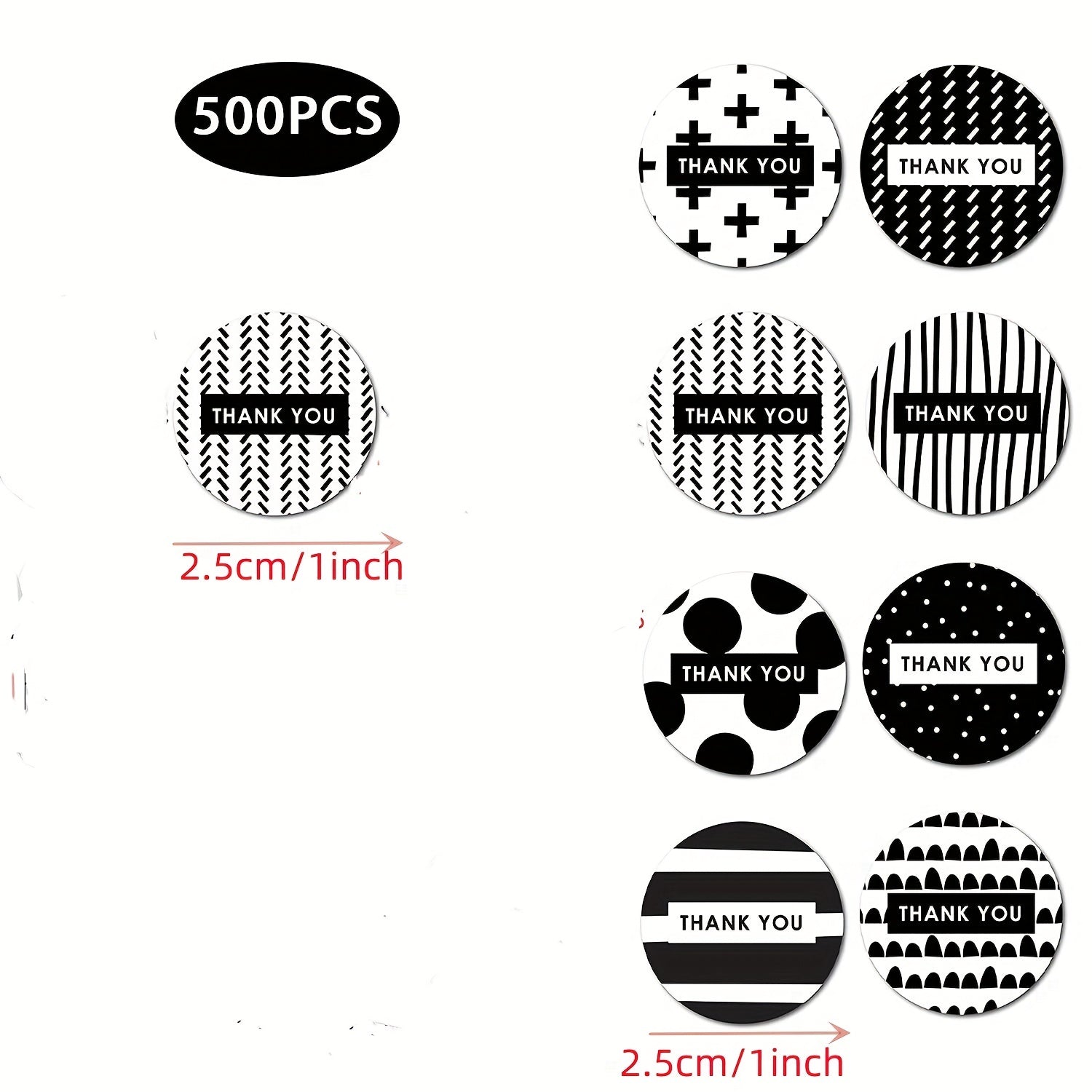 500 Thank You Stickers Floral Green Leaves Geometric Sealing Labels