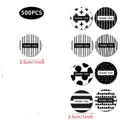 500 Thank You Stickers Floral Green Leaves Geometric Sealing Labels