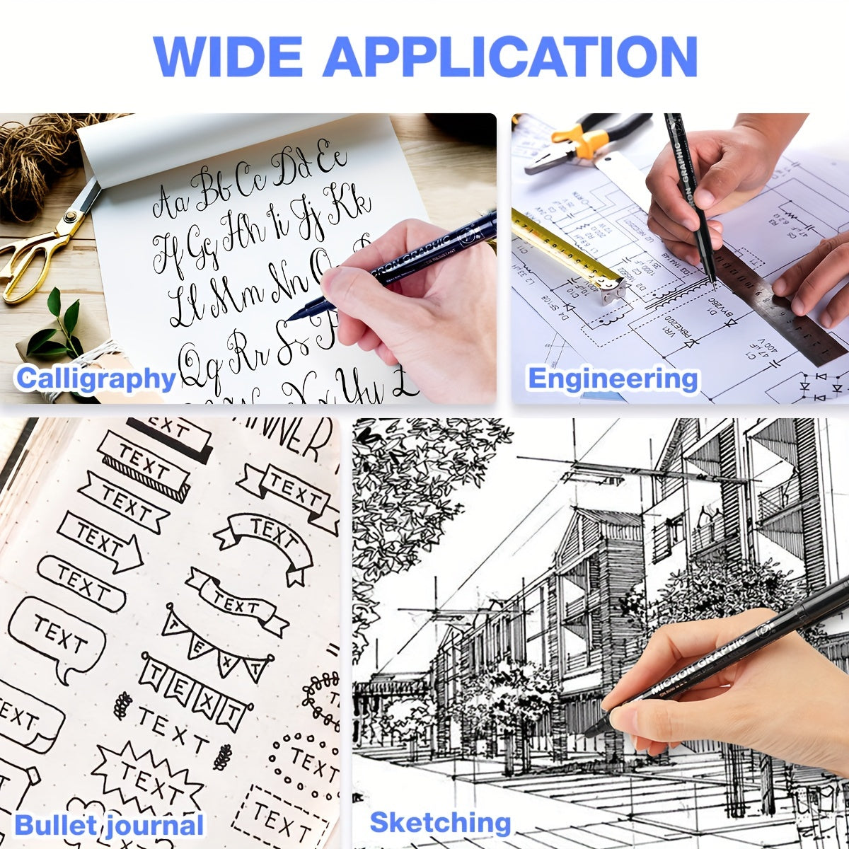 12pcs Needle Tube Pen for Drawing Fine Lines and Artwork