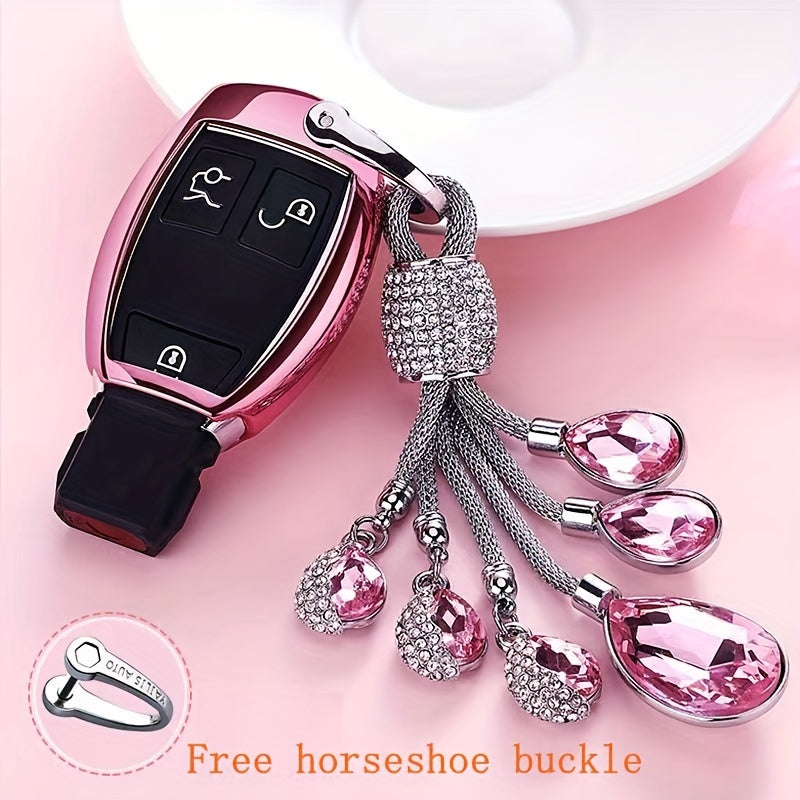 Ruby Crystal Buckle Key Chain Rhinestone Jewelry Boutique