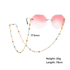 Copper Rotating Glass Beads Glasses Chain Travel Accessory