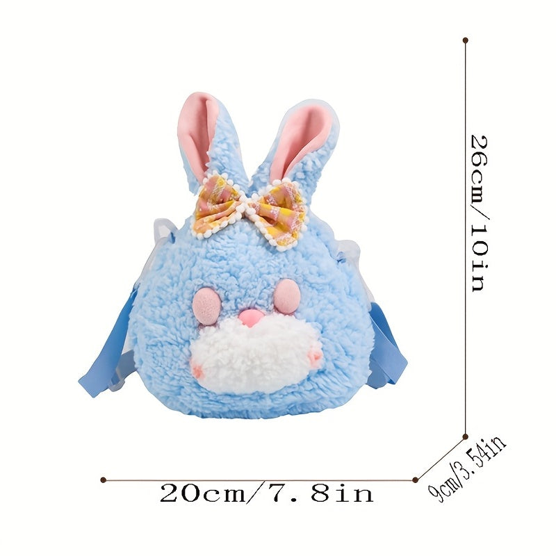 Plush Rabbit Crossbody Bag Zipper Messenger Bag Coin Purse