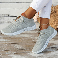Soft Bottom Lightweight Mesh Sneakers Lace Up Running Shoes