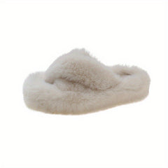 Women's Cross Strap Slippers Platform Shoes Winter Comfortable Slippers