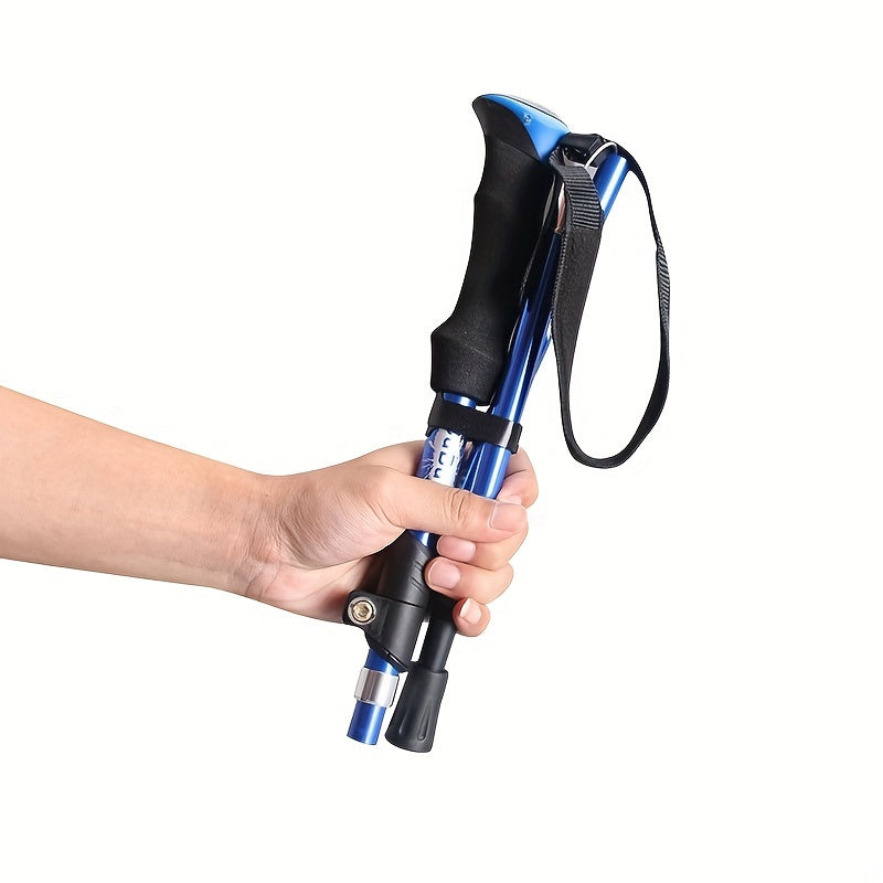 Aluminum Alloy Telescopic Climbing Stick Folding Handle 3 Layers Paint