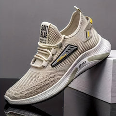 Men's Slip-On Sneakers with Shoelaces Odor-Resistant Athletic Shoes