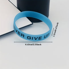 2pcs Never Give Up Glowing Silicone Bracelets