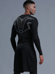 Men's Quick Drying Long Sleeve T-shirt & Shorts Set for Fitness