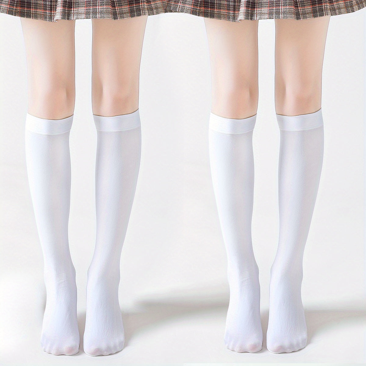 Girls Knee High Socks Solid Casual Comfortable Socks For Kids Teen