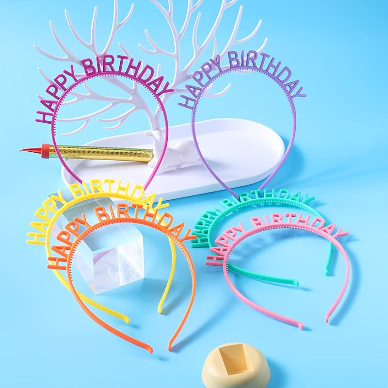 6pcs Colorful Candy Birthday Headbands For Kids
