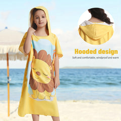 Mutao Kids Changing Towel Surf Poncho Microfiber Hooded Robe