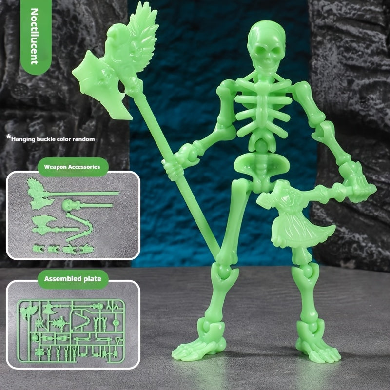Poseable Skeleton Model with Interchangeable Weapons for Ages 14+