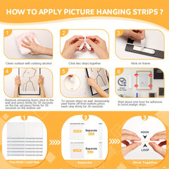 Heavy Duty Picture Hanging Strips - No Nail Damage