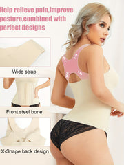 Strapless Corset Bustier Front Buckle Tummy Control Body Shaper