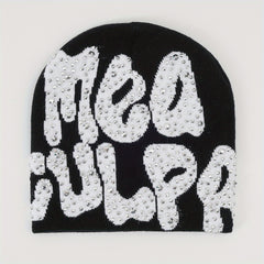 Y2K Rhinestone Decor Candy Skull Cap Hip Hop Knit Hat