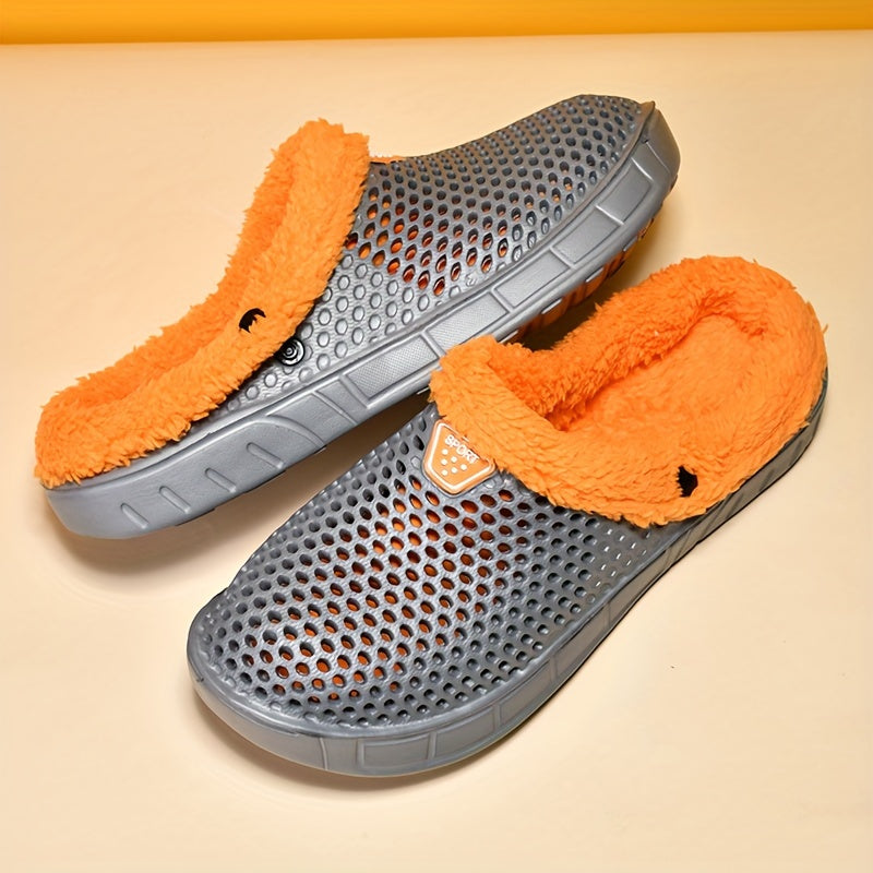Men's Plush Lined Non Slip Clogs for Home Wear